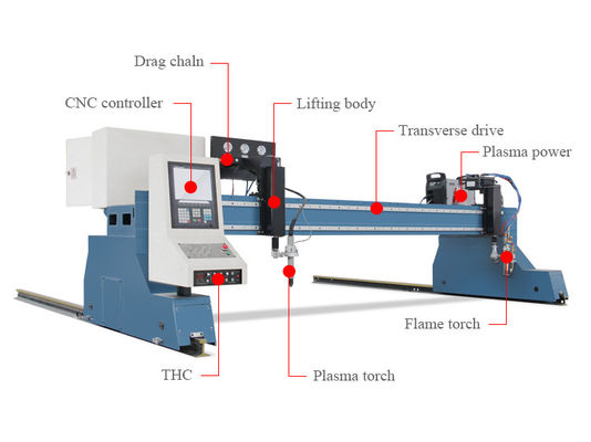 440V CNC دستگاه برش پلاسما 3000X10000mm ، برش پلاسما Airgas